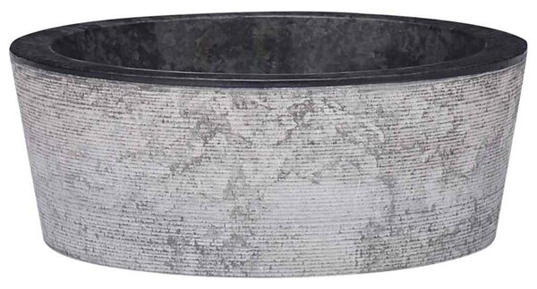 Umywalka, czarna, Ø40x15 cm, marmurowa