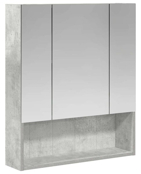Szafka z lustrem do łazienki betonowy szary 60 x 14.5 x 70 cm