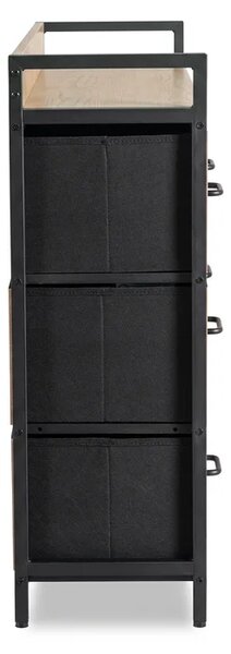 Komoda z Szufladami HUDSON 98 cm Dąb/Czarny Loftowa