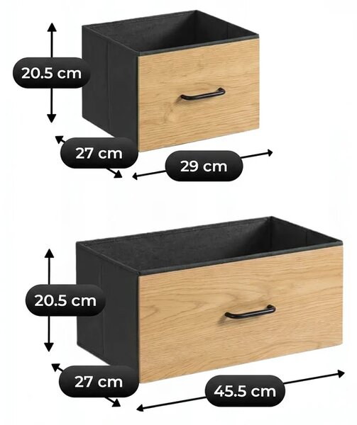 Komoda z Szufladami HUDSON 98 cm Dąb/Czarny Loftowa