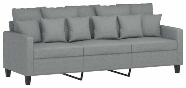 Sofa 3-osobowa, jasnoszara, 180 cm, tapicerowana tkaninÄ