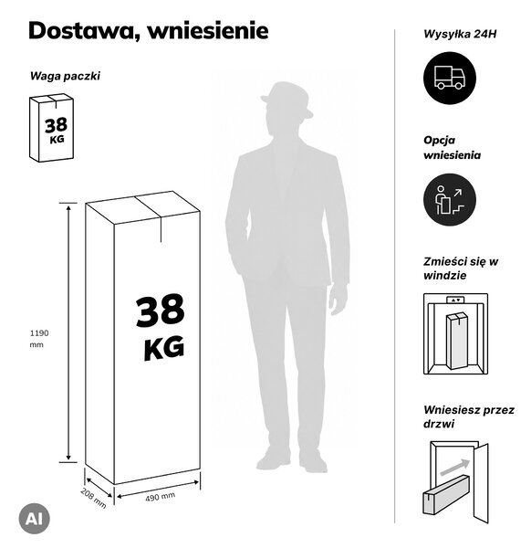 Regał biurowy otwarty z drążkiem na ubrania, do recepcji i poczekalni, metalowy, szary, 800x2200x400 mm: ARIEL