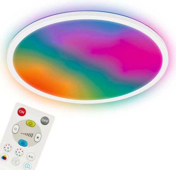 Briloner Lampa sufitowa Happy, możliwość ściemniania, biały / opal, kuchnia, tworzywo sztuczne, nowoczesny