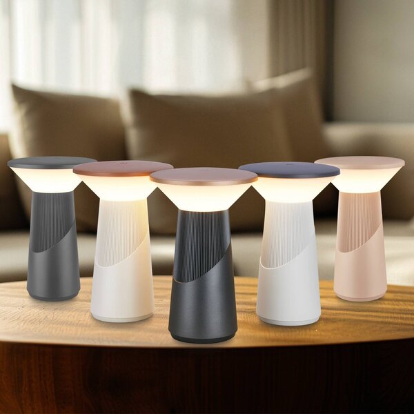 Briloner Lampa stołowa LED z akumulatorem Pilia, antracytowa, wysokość 24 cm, IP44 możliwość ściemniania, aluminiowy / szary / cynkowy, salon / jadalnia, tworzywo sztuczne, nowoczesny