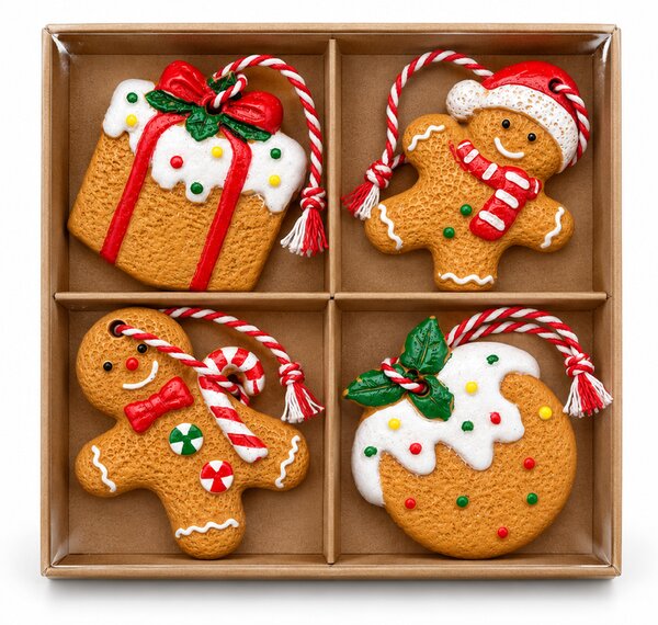 Zestaw 4 szt. ozdób świątecznych COOKIE CHRISTMAS 6 cm