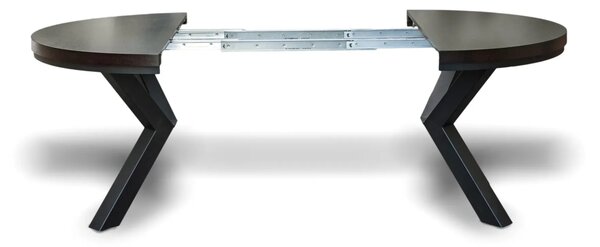 Stół okrągły rozkładany fi 120+ 2 x 40 cm LOFT z designerskimi nogami