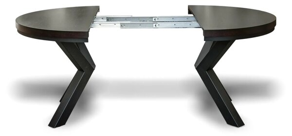 Stół okrągły rozkładany fi 120+ 2 x 40 cm LOFT z designerskimi nogami
