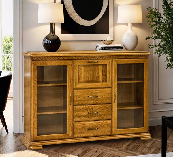 Komoda, komoda do sypialni, komoda do salonu, biblioteczka CLASSIC 2D3S1B II szer. 165 cm