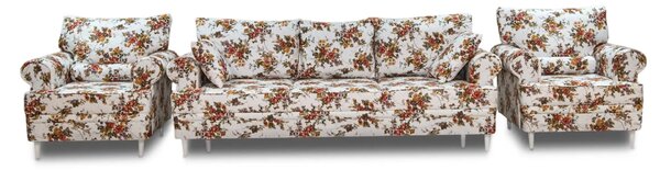 Komplet wypoczynkowy Hezel 3+1+1: Sofa trzyosobowa z funkcją spania + 2 x fotel