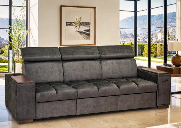 Sofa Cleo I Relax z Barkiem, USB, Półkami i Funkcją Spania