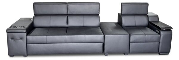 Sofa skórzana Infinity XII z funkcją spania i elektrycznym fotelem relax 320 cm