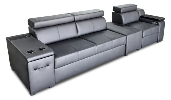 Sofa skórzana Infinity XII z funkcją spania i elektrycznym fotelem relax 320 cm