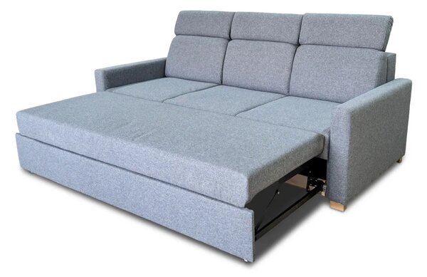 Sofa Seno 220 cm, funkcja spania, regulowane zagłówki + pufa