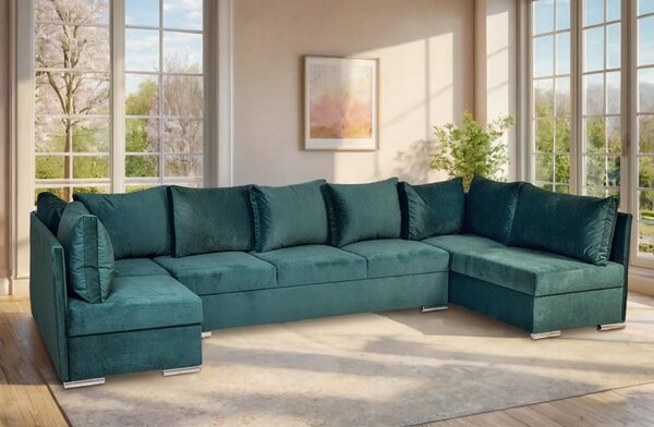 Narożnik Podkowa U, narożnik z funkcją spania 180/345/160 cm Matrix IV tkanina premium