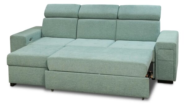 Trzyosobowa sofa Luksor II z Relax z regulowanymi zagłówkami + barek tkanina PREMIUM