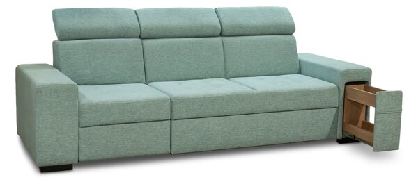 Trzyosobowa sofa Luksor II z Relax z regulowanymi zagłówkami + barek tkanina PREMIUM