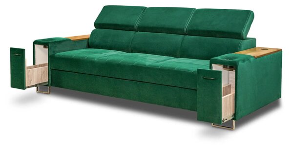 Sofa Charlie IV rozkładana, 3 osobowa z barkiem i powerport