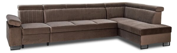 Narożnik Nuba wyspa, regulowany bok, pojemnik na pościel 360x190 cm