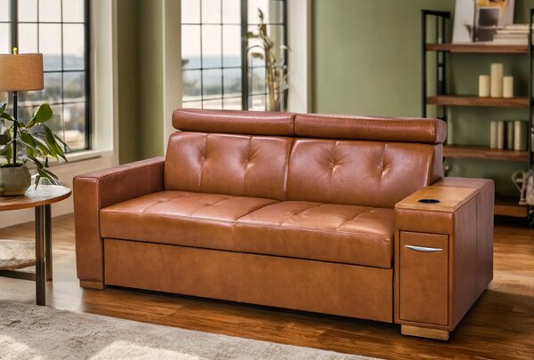 Sofa Tulum III 180 cm, podłokietnik funkcyjny, 100% skóra naturalna