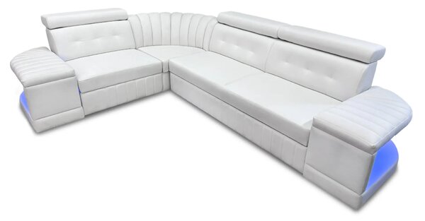 Narożnik Ronaldo 210/290 Relax LED Spanie 130/190 Regulowane Zagłówki