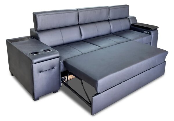 Sofa inifinity XI z funkcja spania, barek, skóra naturalna