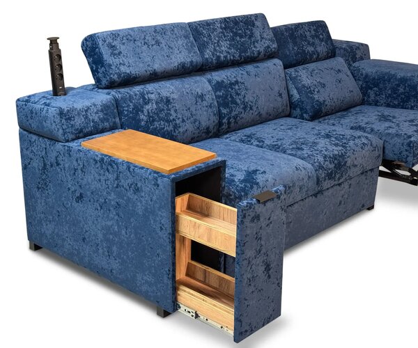 Sofa Magnum III + Pufa 250 cm, funkcja relax elektryczna