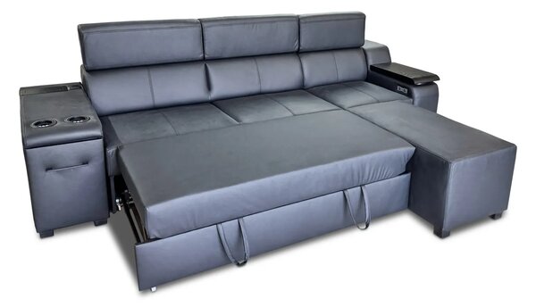 Sofa inifinity XI z funkcja spania, barek, skóra naturalna
