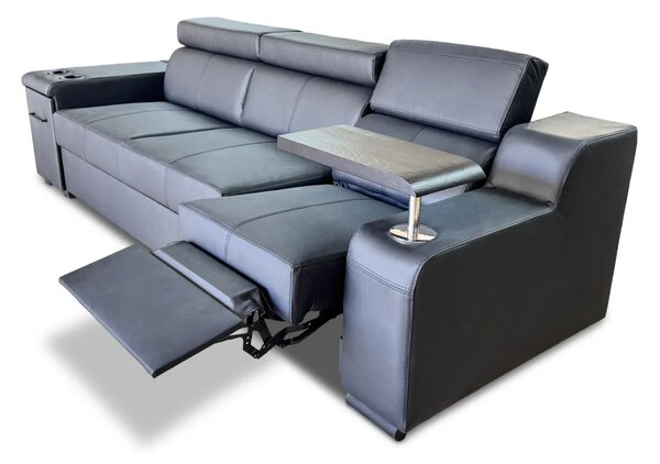 Sofa inifinity XI z funkcja spania, barek, skóra naturalna