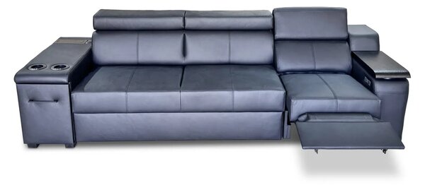 Sofa inifinity XI z funkcja spania, barek, skóra naturalna