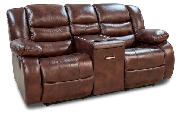 Sofa Borys funkcja relax elektryczna z barkiem skóra naturalna 200 cm