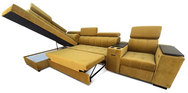 Narożnik, kanapa narożna 370/210 cm Dream z relaxem elektrycznym