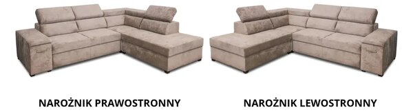 Narożnik Infinity X funkcja spania, pojemnik, barek, ruchome zagłówki