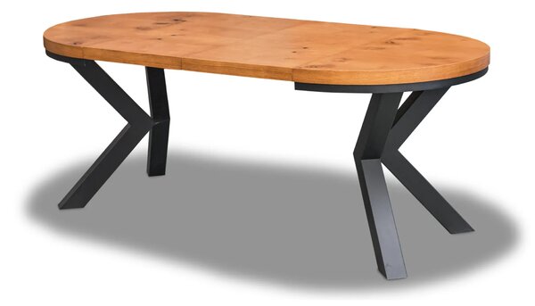 Stół okrągły rozkładany fi 100 + 2 x 50 cm LOFT z designerskimi nogami