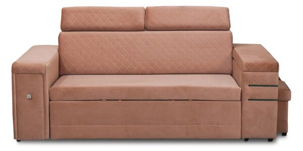 Nowoczesna Sofa KESLER I, podświetlenie + 2 x pufy, ruchome zagłówki