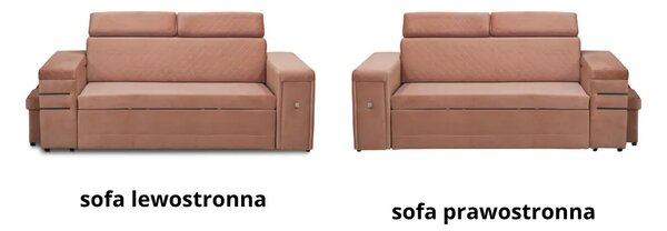 Nowoczesna Sofa KESLER I, podświetlenie + 2 x pufy, ruchome zagłówki