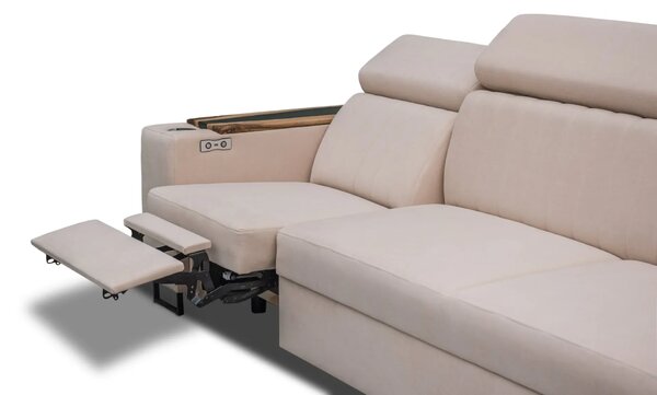 Kanapa Relax Simba V 250 cm - funkcja spania, podłokietniki z orzecha+żywica HIT!