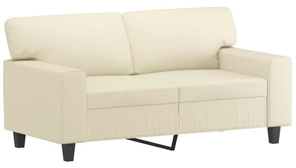 Sofa, 2-osobowa kremowy, 120 cm, sztuczna skÃ³ra