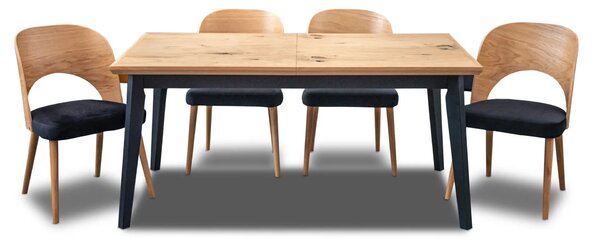 Zestaw: Stół Luis 160/90 + 2 x 40 cm + krzesła KW112