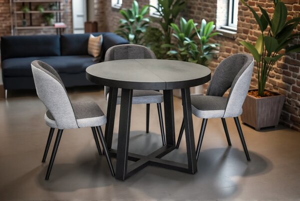Stół Wj971 black fi100 + 2x wkładki 50 cm