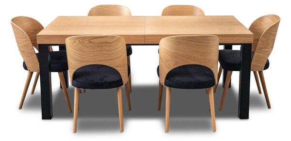 Zestaw: Stół Kuba 160/90 + 2 x 40 cm + krzesła KW112