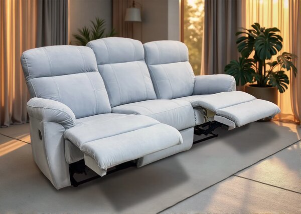 Sofa Monaco tkanina Premium 3 osobowa z 2 x relax manualny