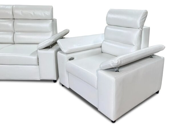 Zestaw Oreo sofa 3 ze spaniem + 2 fotele z funkcją elektryczną