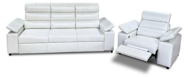 Zestaw Oreo sofa 3 ze spaniem + 2 fotele z funkcją elektryczną