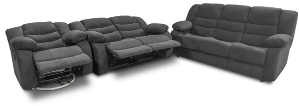Komplet wypoczynkowy Borys Sofa 3os. z f.spania Sofa 2os. z 2relaxami, Fotel z relaxem