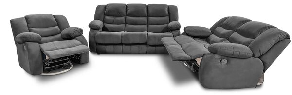 Komplet wypoczynkowy Borys Sofa 3os. z f.spania Sofa 2os. z 2relaxami, Fotel z relaxem