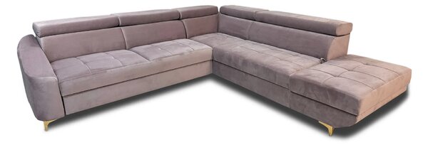 Narożnik rozkładany Lizzi 2 z zagłówkami, 270/280 cm – wygodna kanapa narożna z funkcją spania