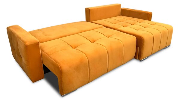 Narożnik Yellow 150/230 cm, funkcja spania, pojemnik na pościel