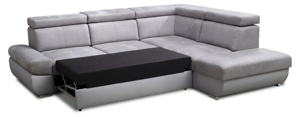 Narożnik OXFORD regulowane zagłówki, pojemnik na pościel 275x240 cm