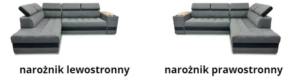 Narożnik Dream wymiar 210/280 cm port usb, barek pojemnik