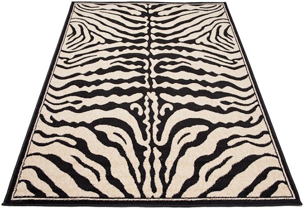 Prostokątny czarno-biały dywan w zebrę - Weryl 6X